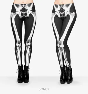 4 Sets of X-ray Skeleton Printed Leggings