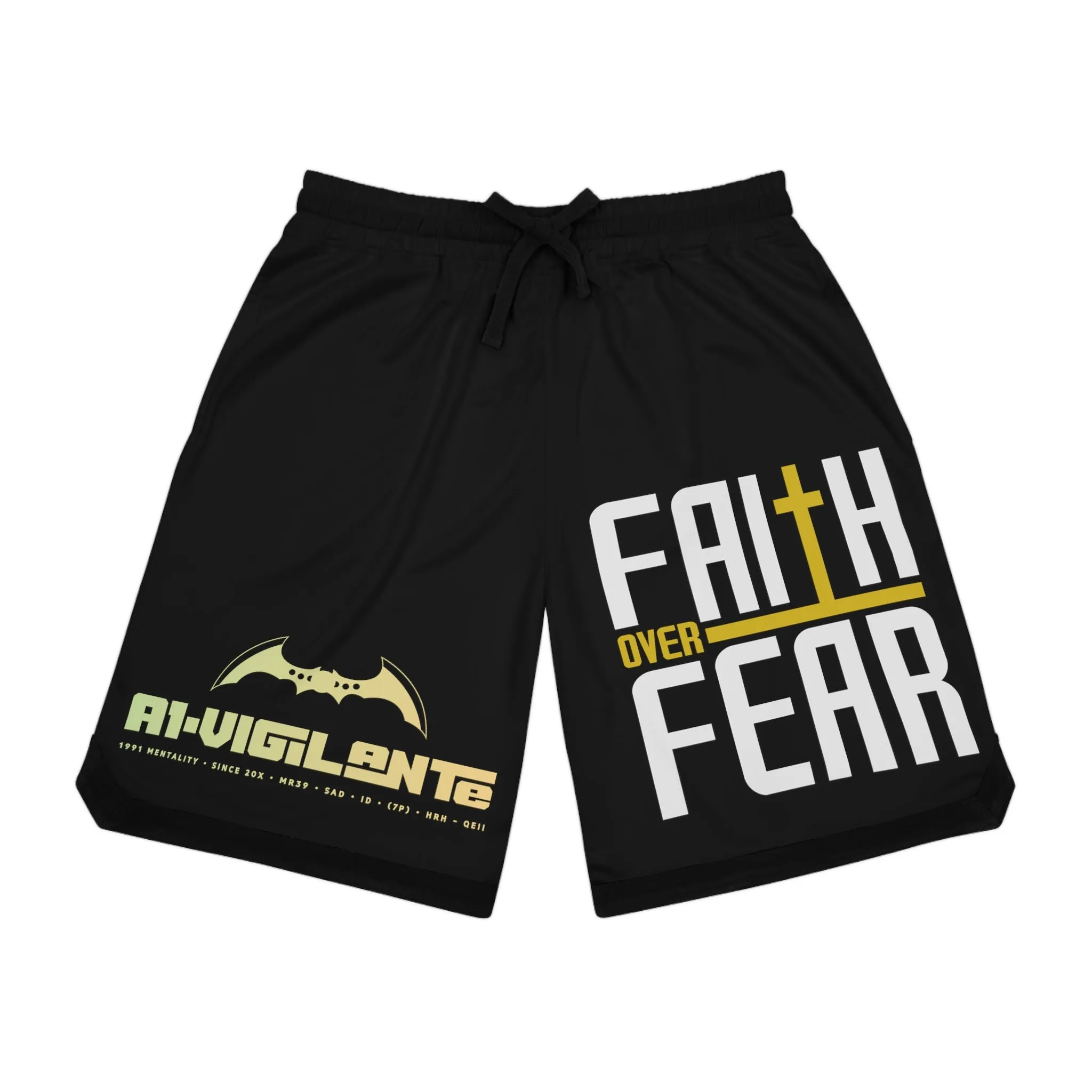 A1 Vigilante Faith over Fear Basketball Rib Shorts (AOP)