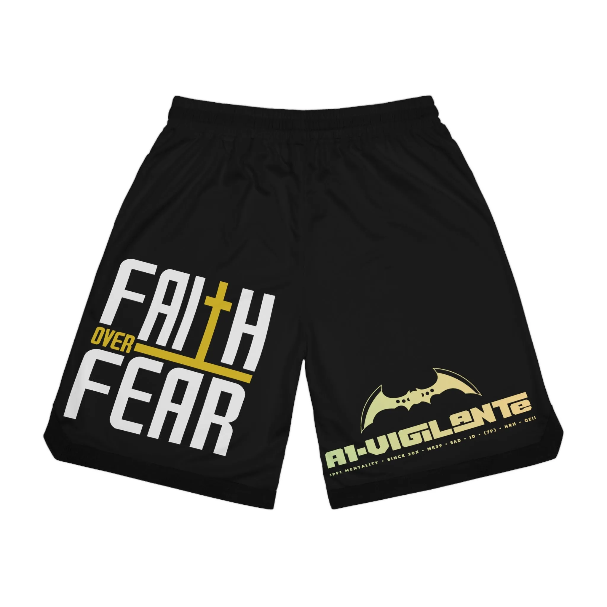 A1 Vigilante Faith over Fear Basketball Rib Shorts (AOP)