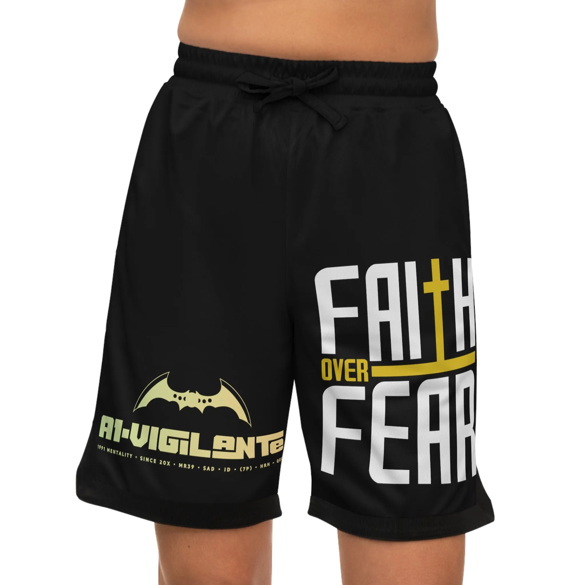 A1 Vigilante Faith over Fear Basketball Rib Shorts (AOP)
