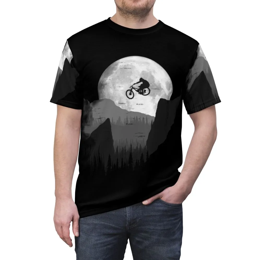 Adventurous Mountain Bike T-Shirt with Graphic Design