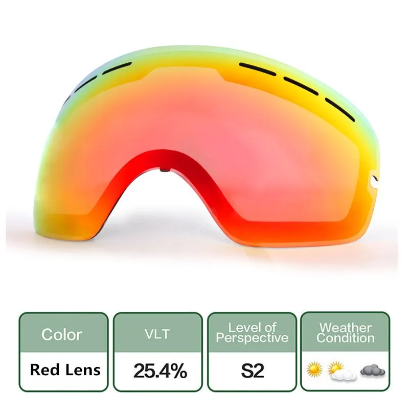 Ashore Shop Ski Goggles, 2023 New Brand Professional Anti-fog Double Lens UV400 Big Spherical Men Women Ski Glasses Skiing Snowboard Goggles