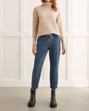 Audrey Tapered Ankle Jogger In Denim | Denim