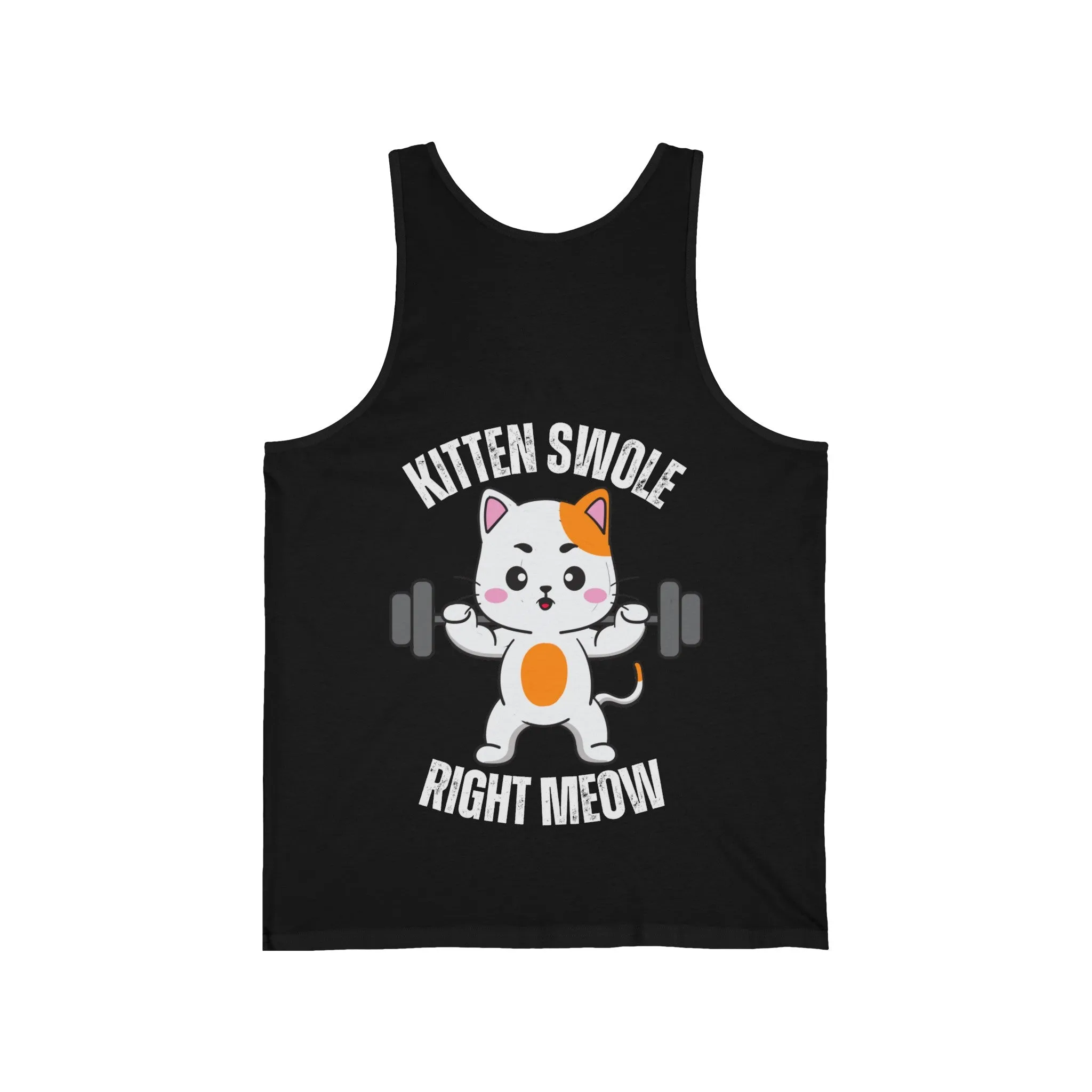 BACK DESIGN Fitness Cat Tank Top Funny Cats Gym Shirt for Workouts Kitty Lifting Heavy Weight Lifting Tanks Powerlifting Tank Tops for Cat Lover gifts
