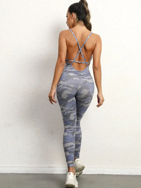 backless yoga fitness jumpsuit