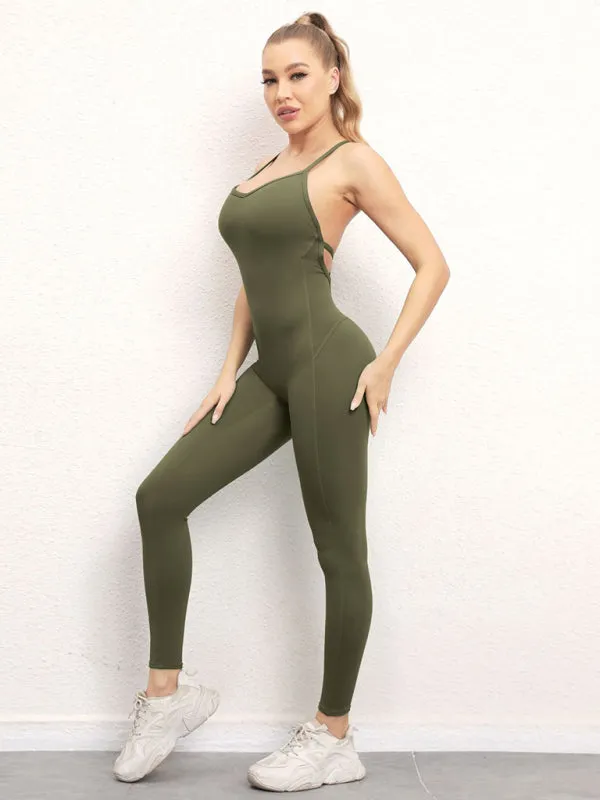 backless yoga fitness jumpsuit
