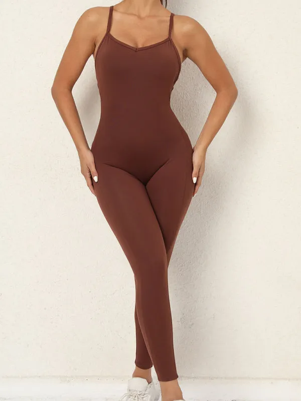 backless yoga fitness jumpsuit