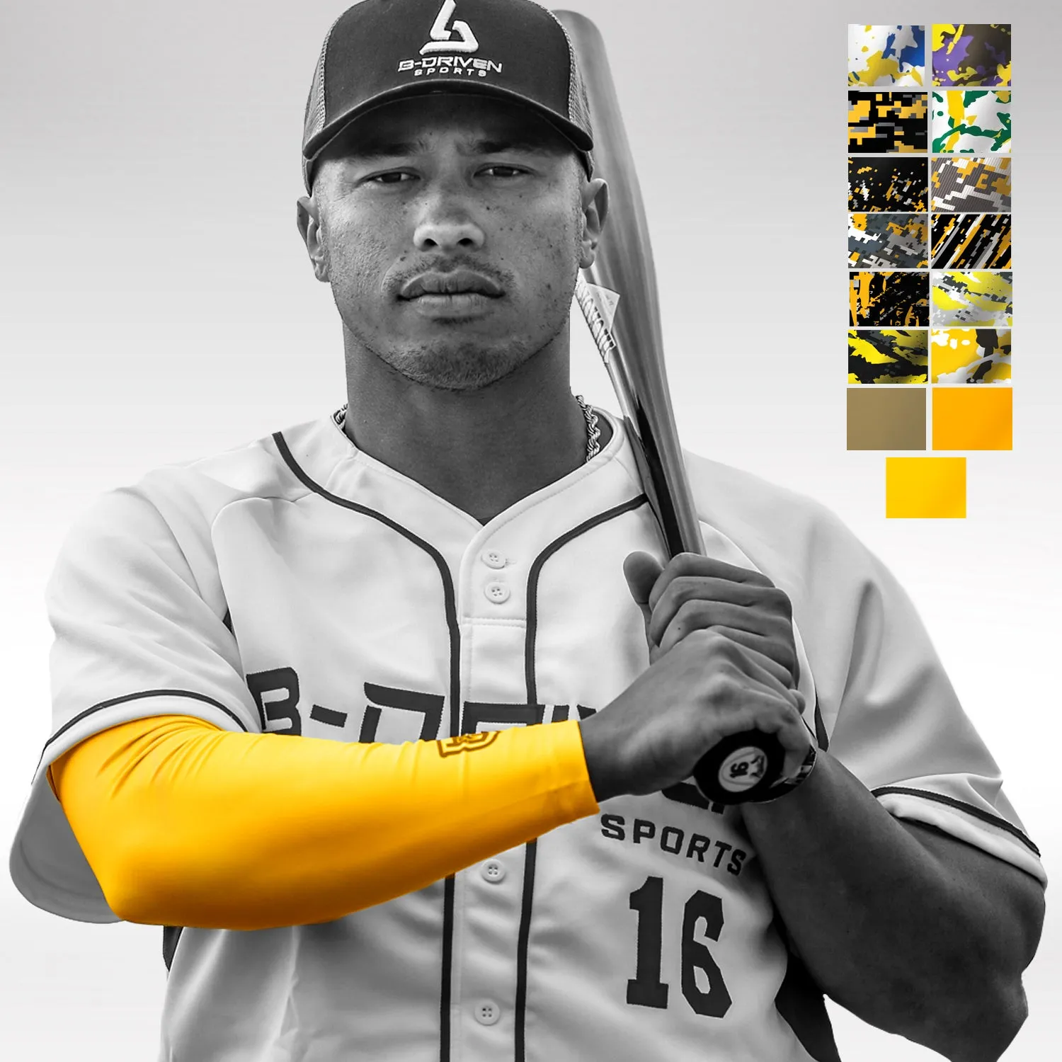 Baseball | Compression Arm Sleeves - Gold