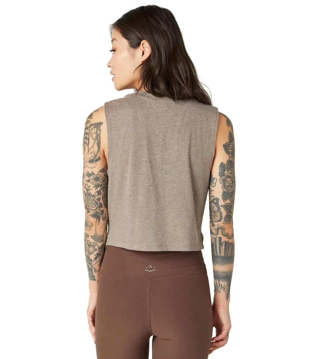 Beyond Yoga Boyfriend Jersey Night in Cropped Tank