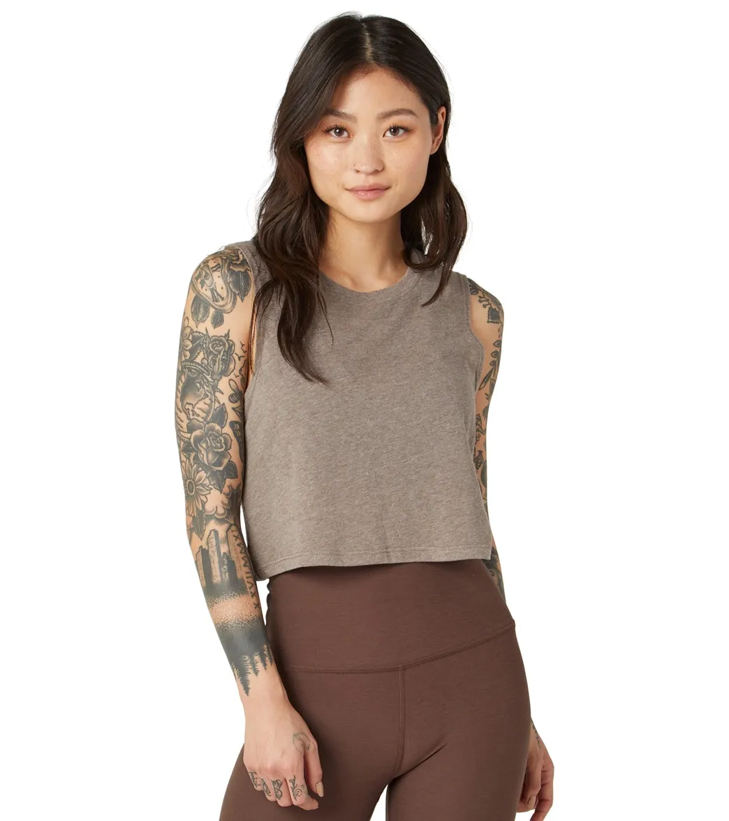 Beyond Yoga Boyfriend Jersey Night in Cropped Tank