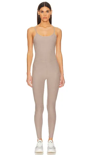 Beyond Yoga Spacedye Uplevel Midi Jumpsuit in Taupe