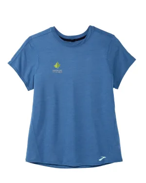 Brooks 10 Mile Distance Short Sleeve - Heather Blue Ash (Women's Sizing)