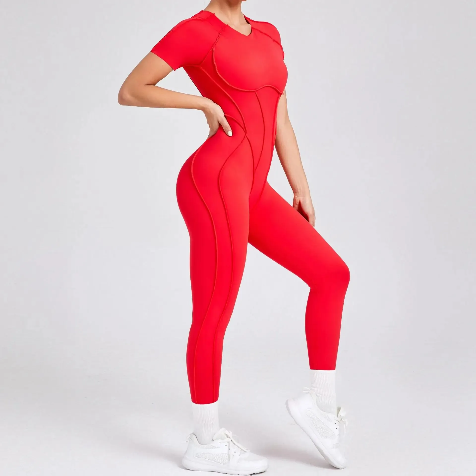 Chic Backless Gym Jumpsuit for Trendy Women