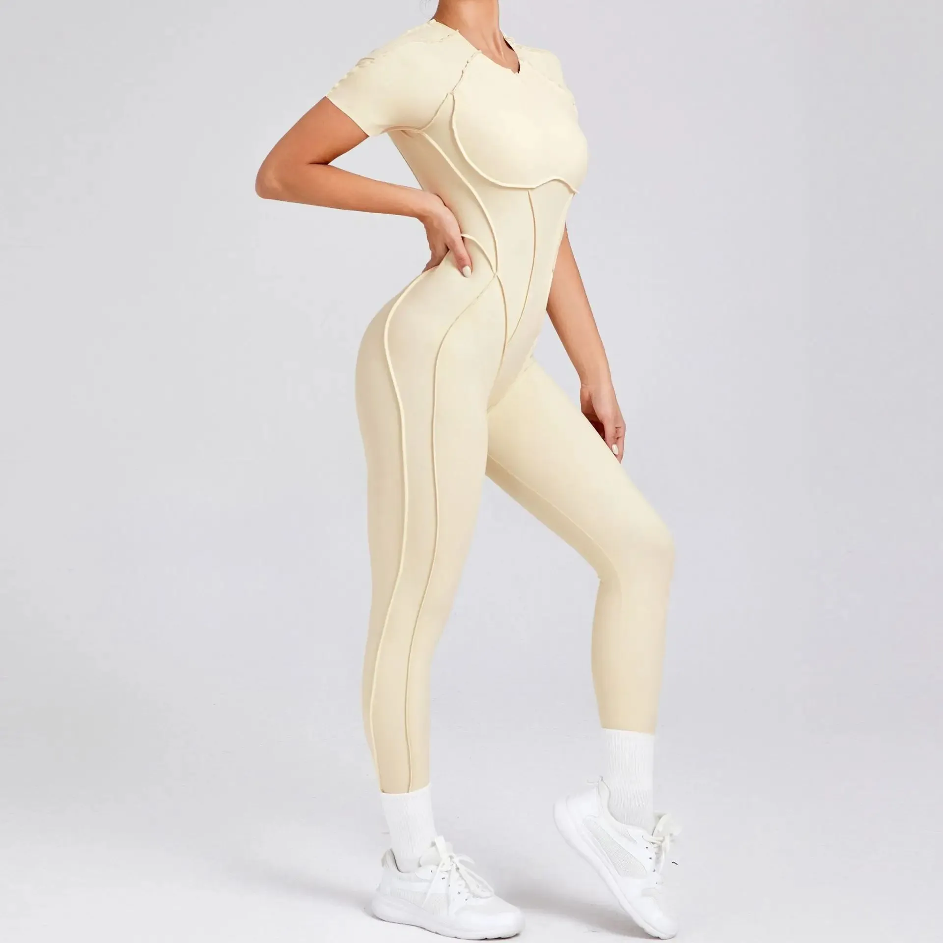 Chic Backless Gym Jumpsuit for Trendy Women