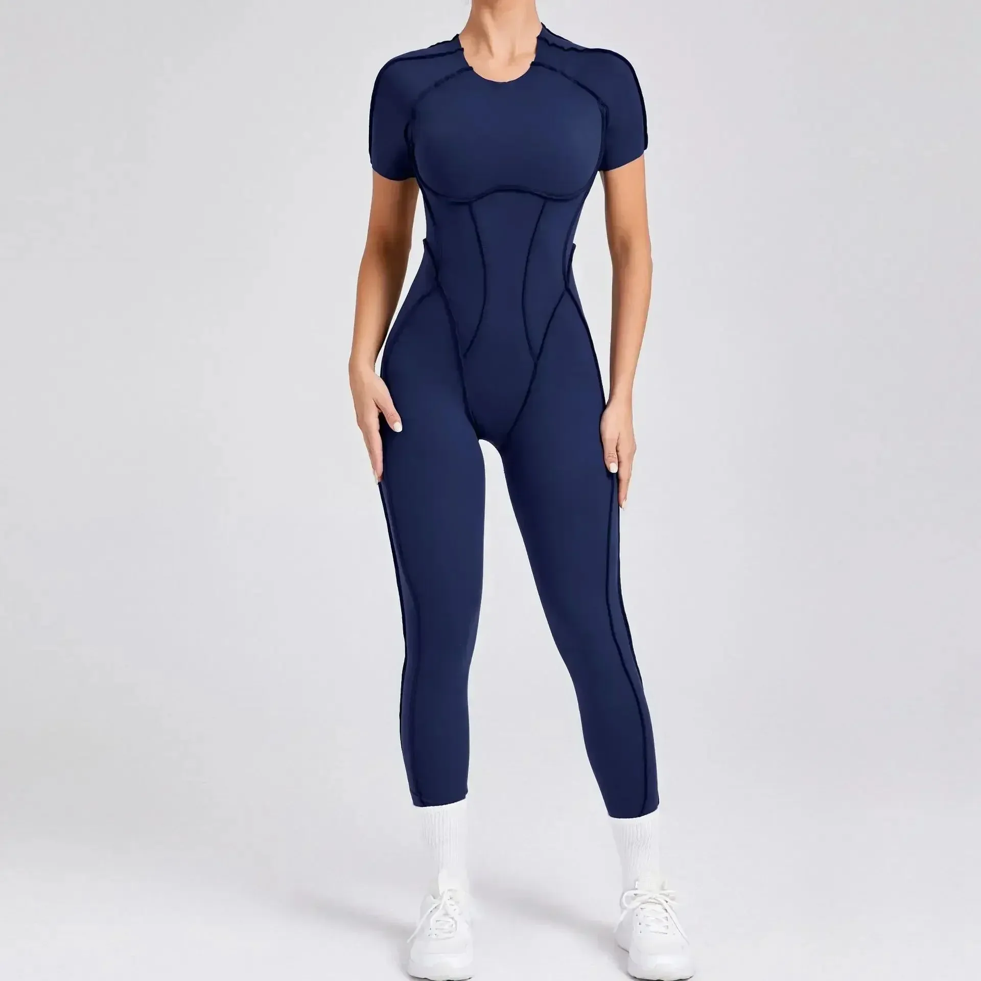 Chic Backless Gym Jumpsuit for Trendy Women