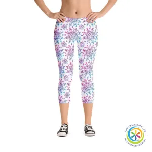 Colorful Mandala Capri Cropped Leggings