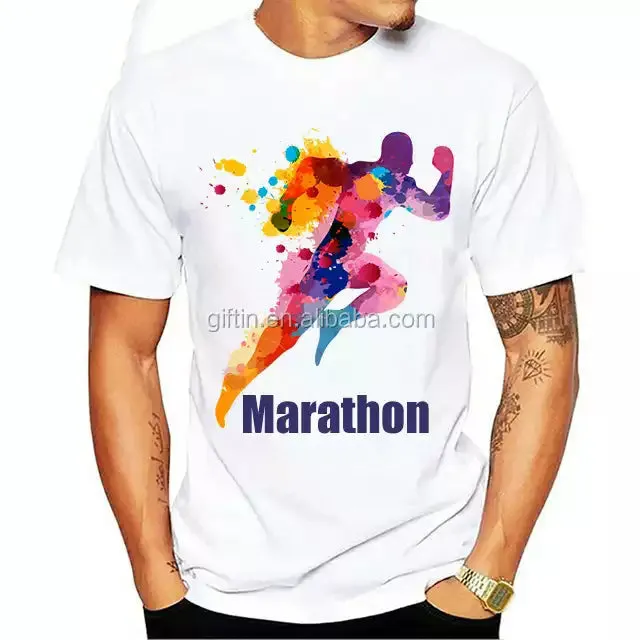 Cool Quick Dry Sports Custom Sublimation Printing Marathon Running T shirt