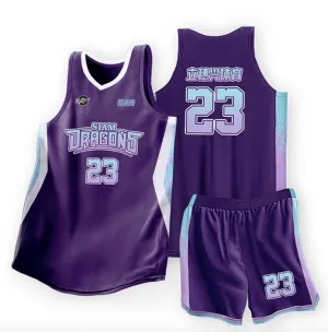 Custom Purple Youth Basketball Uniforms