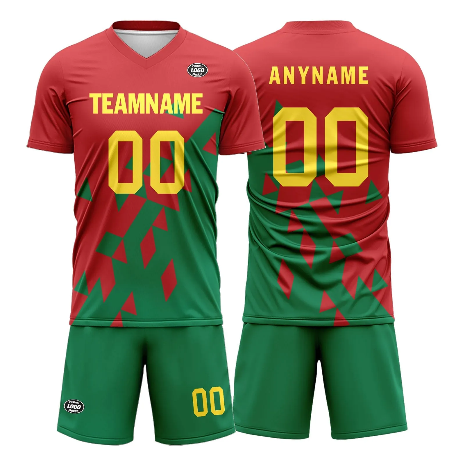 Custom Red Green Soccer Sets Jersey Personalized SCJ101-D28015