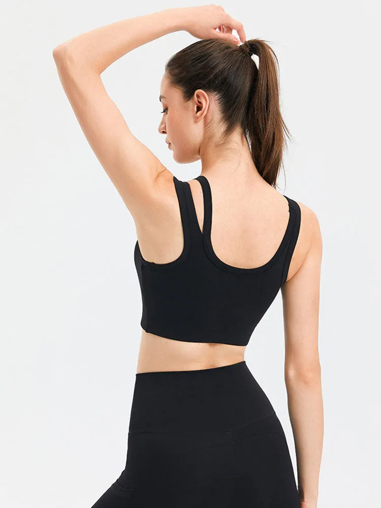 Dance Bra Outer Wear Shockproof Push Up Shaped Yoga Vest