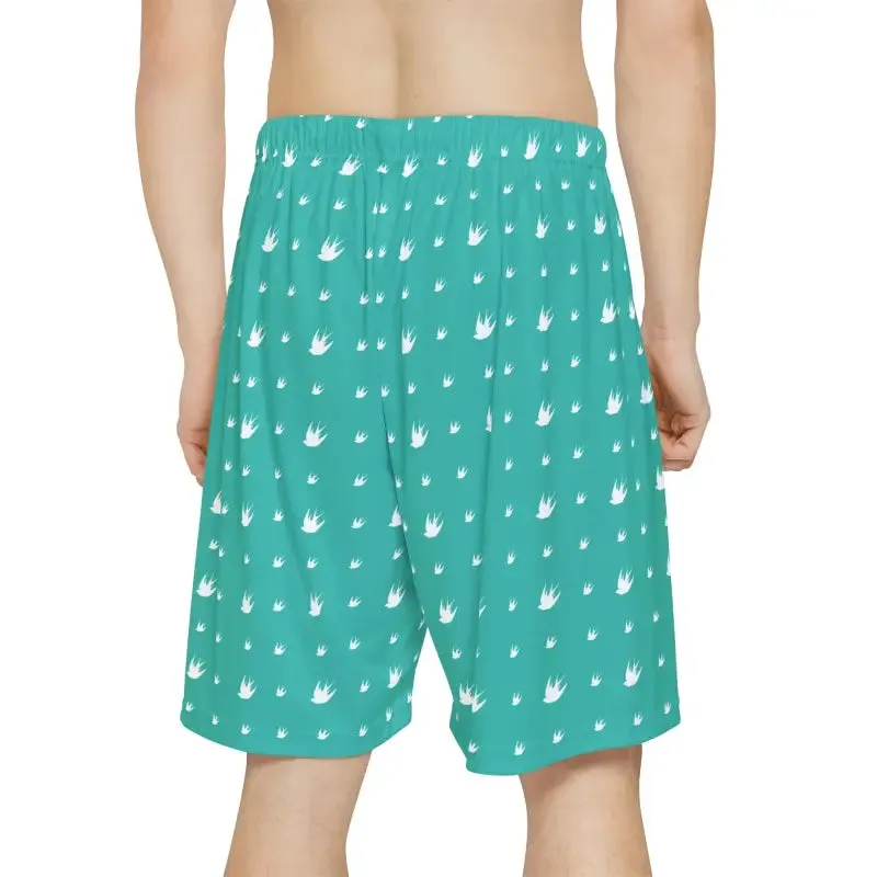 Dipaliz Men's Sports Shorts Birds Pattern