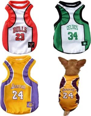 Dog Basketball Jersey Pet Outfits Shirt Apparel Accessories (3-pack)