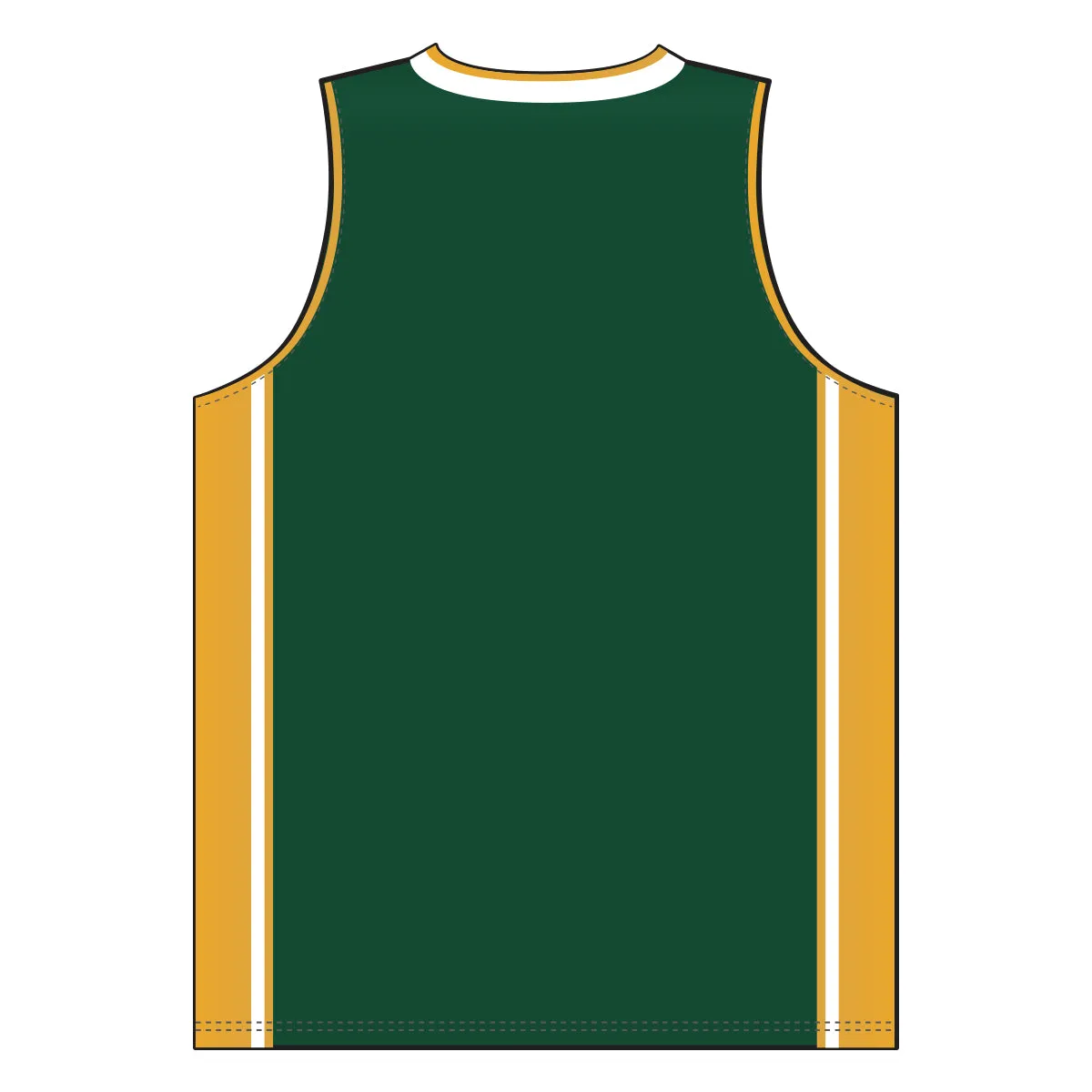 Dry-Flex Pro Style Basketball Jersey-Dark Green-Gold-White