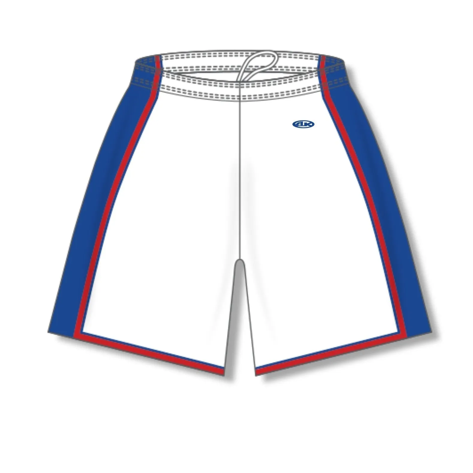 Dry-Flex Pro Style Basketball Shorts-White-Royal-Red