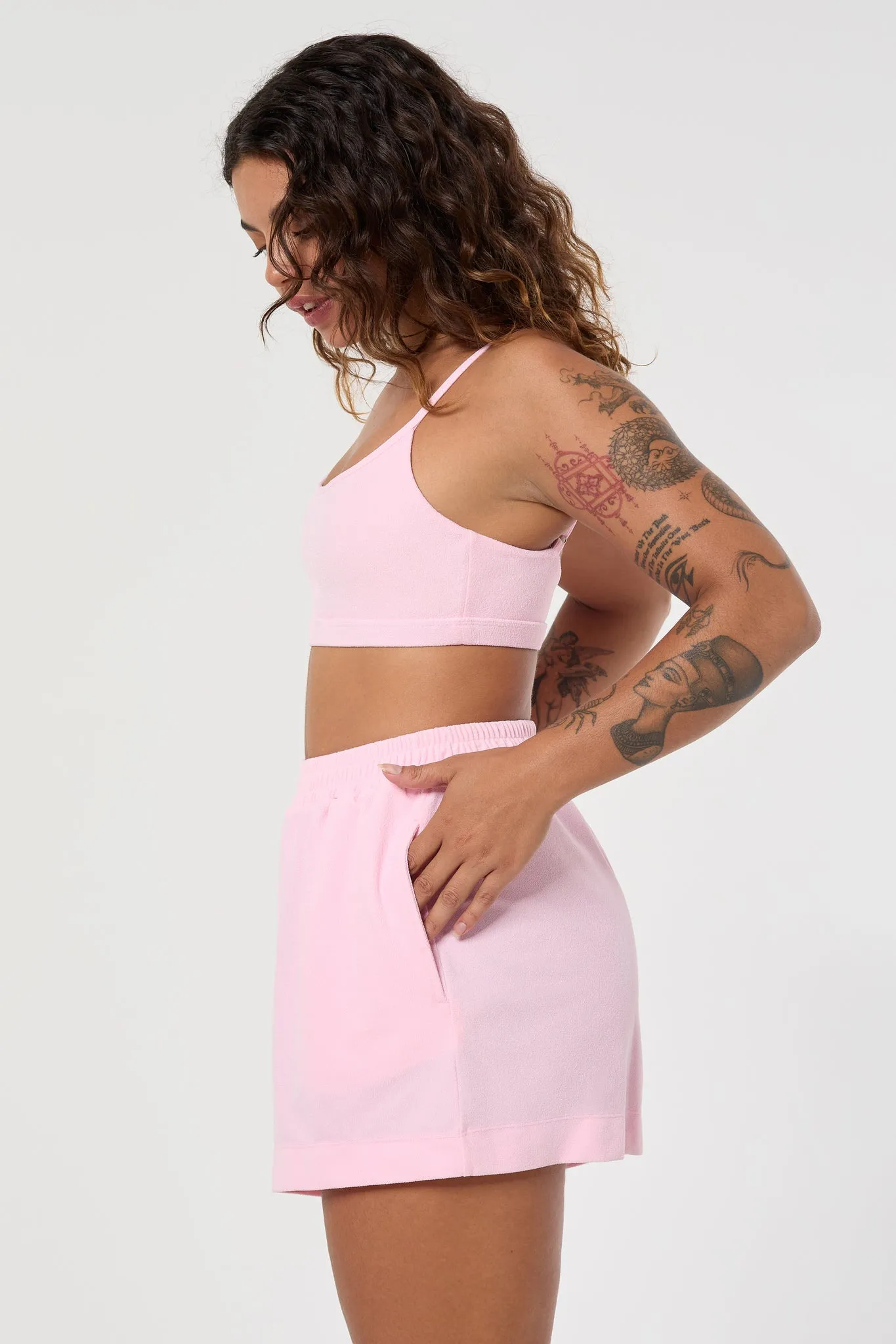 Elsa Thin Strap Bralette | Recycled Nylon | Strawberry