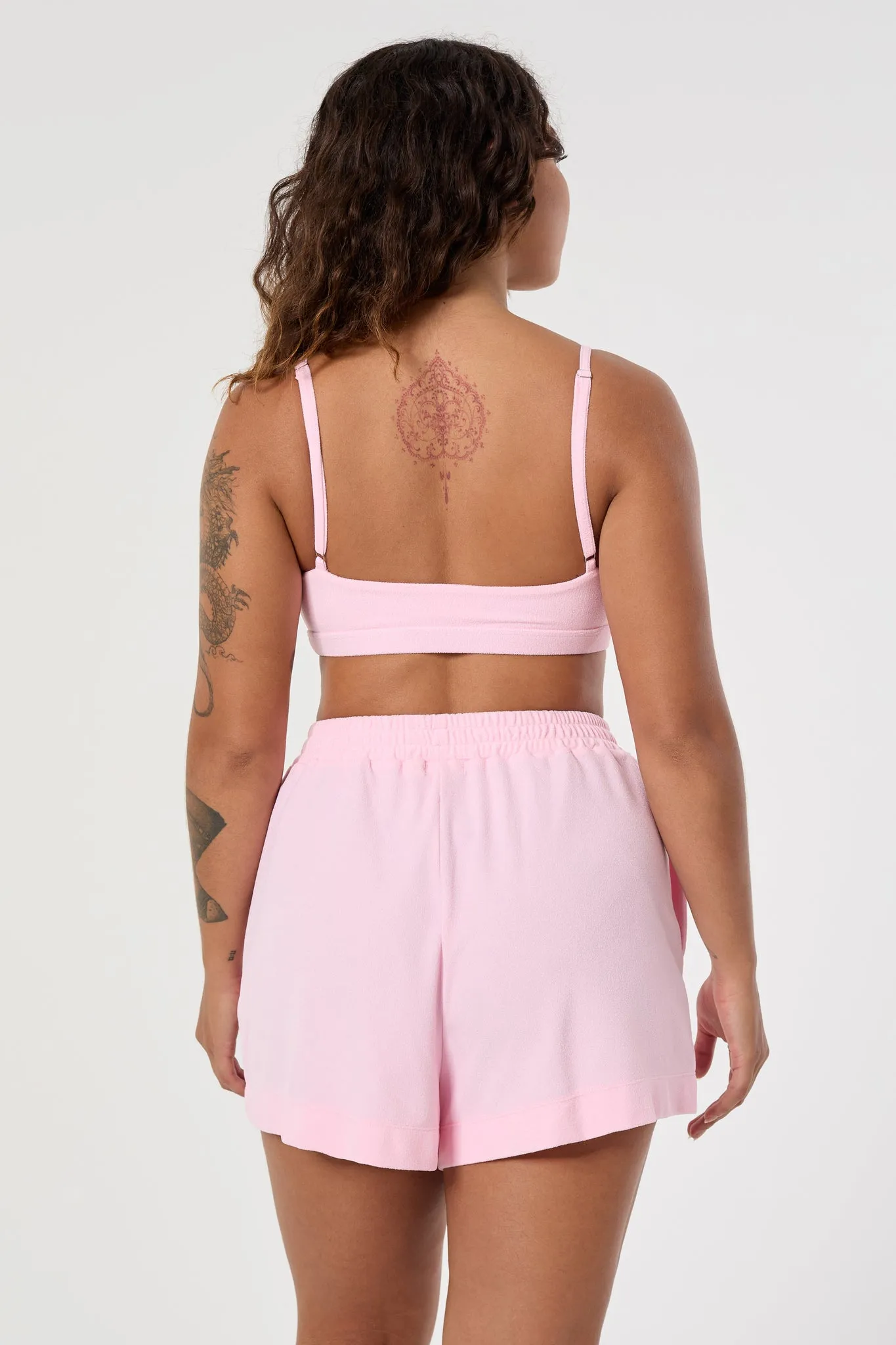 Elsa Thin Strap Bralette | Recycled Nylon | Strawberry