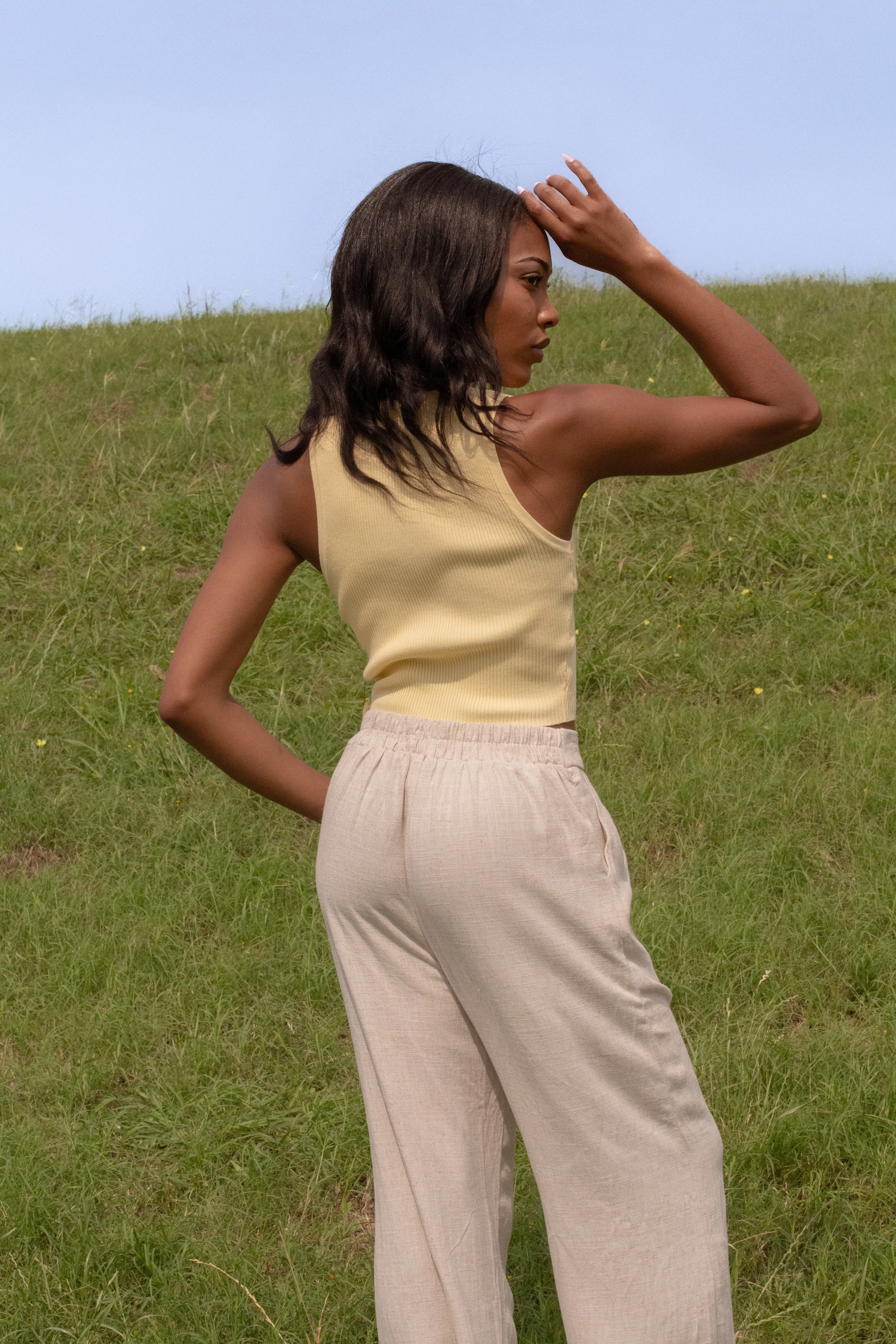 Emilia Ribbed Tank (Yellow)