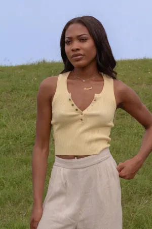 Emilia Ribbed Tank (Yellow)