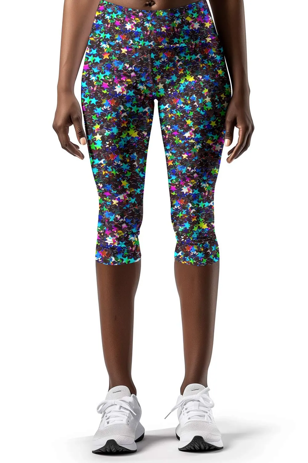 Fireworks Ellie Stars Print Performance Yoga Capri Leggings - Women