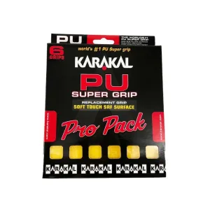 Karakal Badminton Tennis Racket PU Super Grip Yellow - Pack Of 6