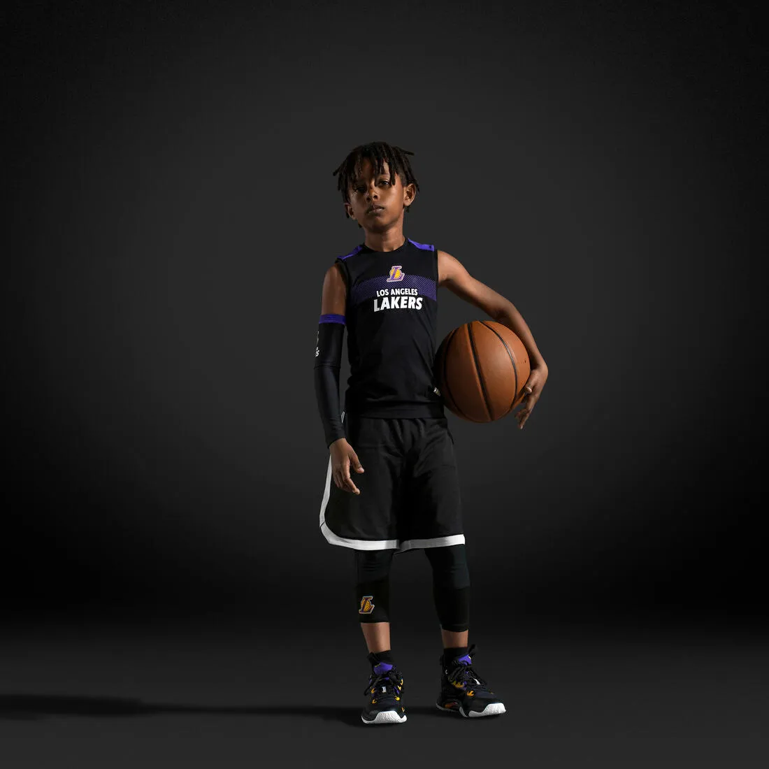Kids' Basketball 3/4 Leggings 500 - NBA Los Angeles Lakers