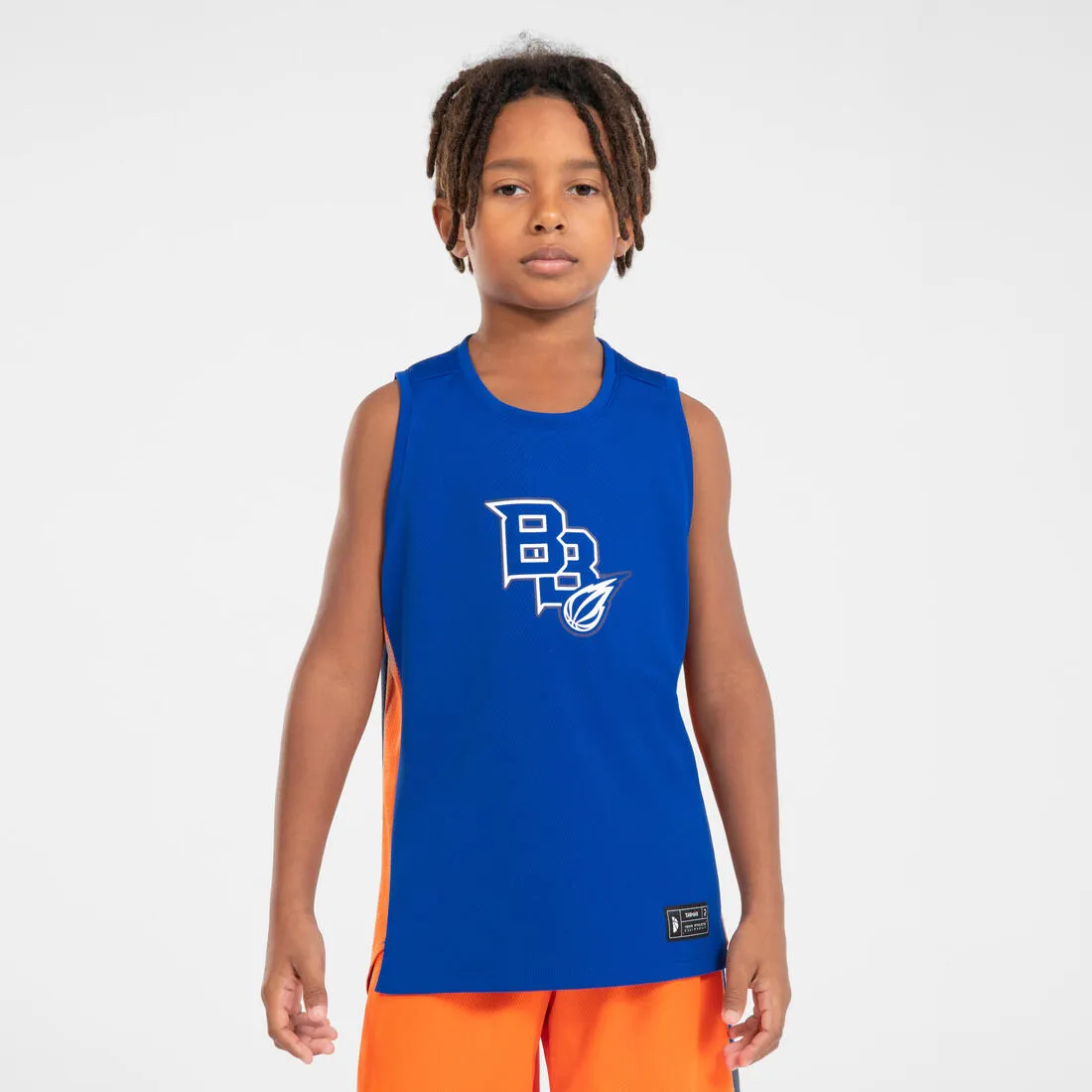 Kids' Sleeveless Basketball Jersey T500 - Blue