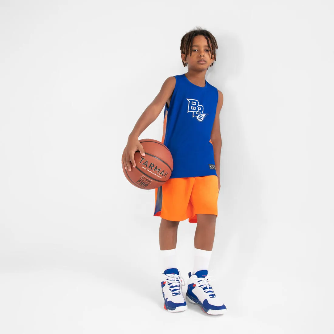 Kids' Sleeveless Basketball Jersey T500 - Blue