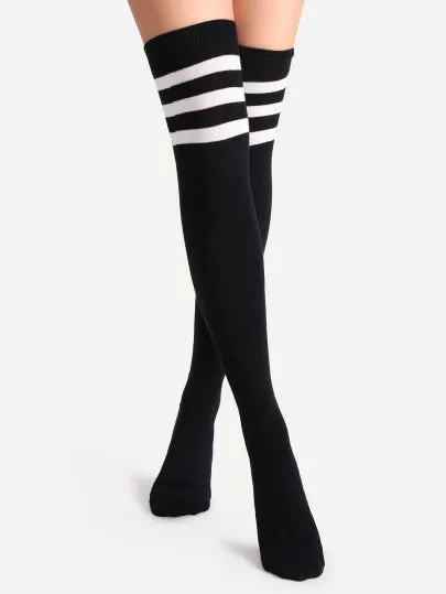 Knee high 3 stripe sports socks
