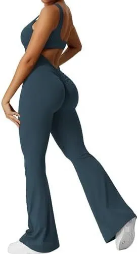 Marie – Sleeveless Flare Yoga Jumpsuit