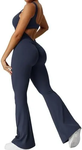 Marie – Sleeveless Flare Yoga Jumpsuit