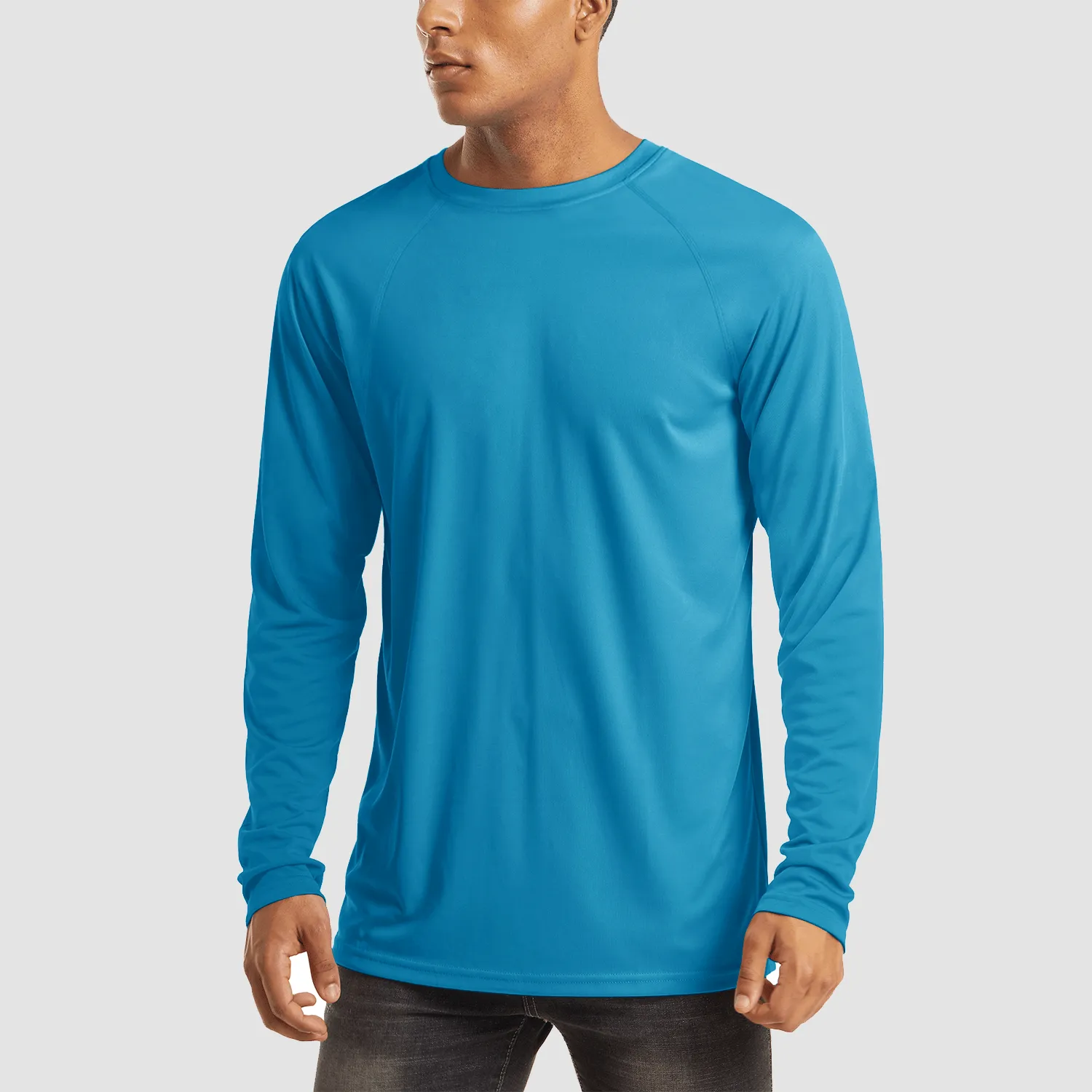 Men's Long Sleeve Shirts UPF 50  UV Sun Protection Athletic Shirts for Hiking Running Workout Rash Guard