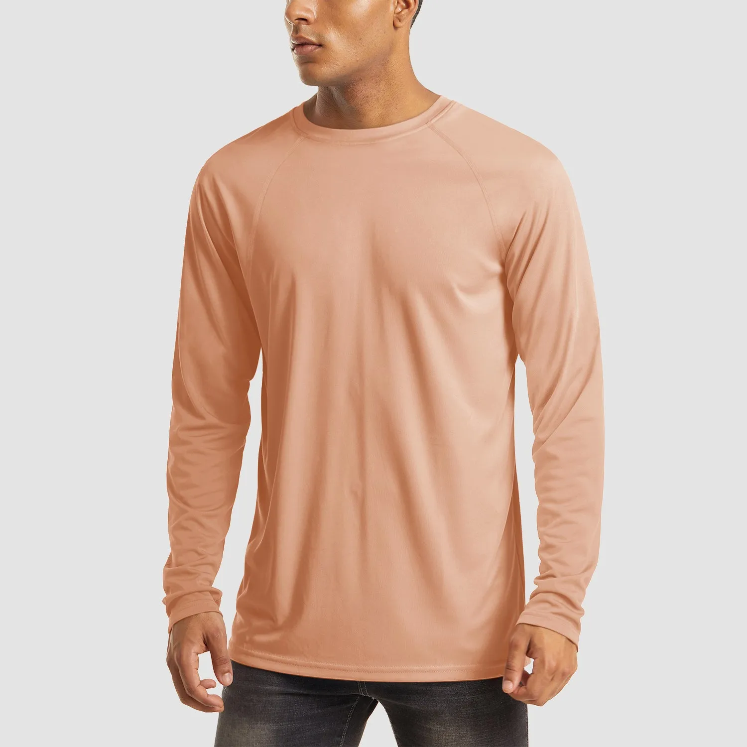 Men's Long Sleeve Shirts UPF 50  UV Sun Protection Athletic Shirts for Hiking Running Workout Rash Guard