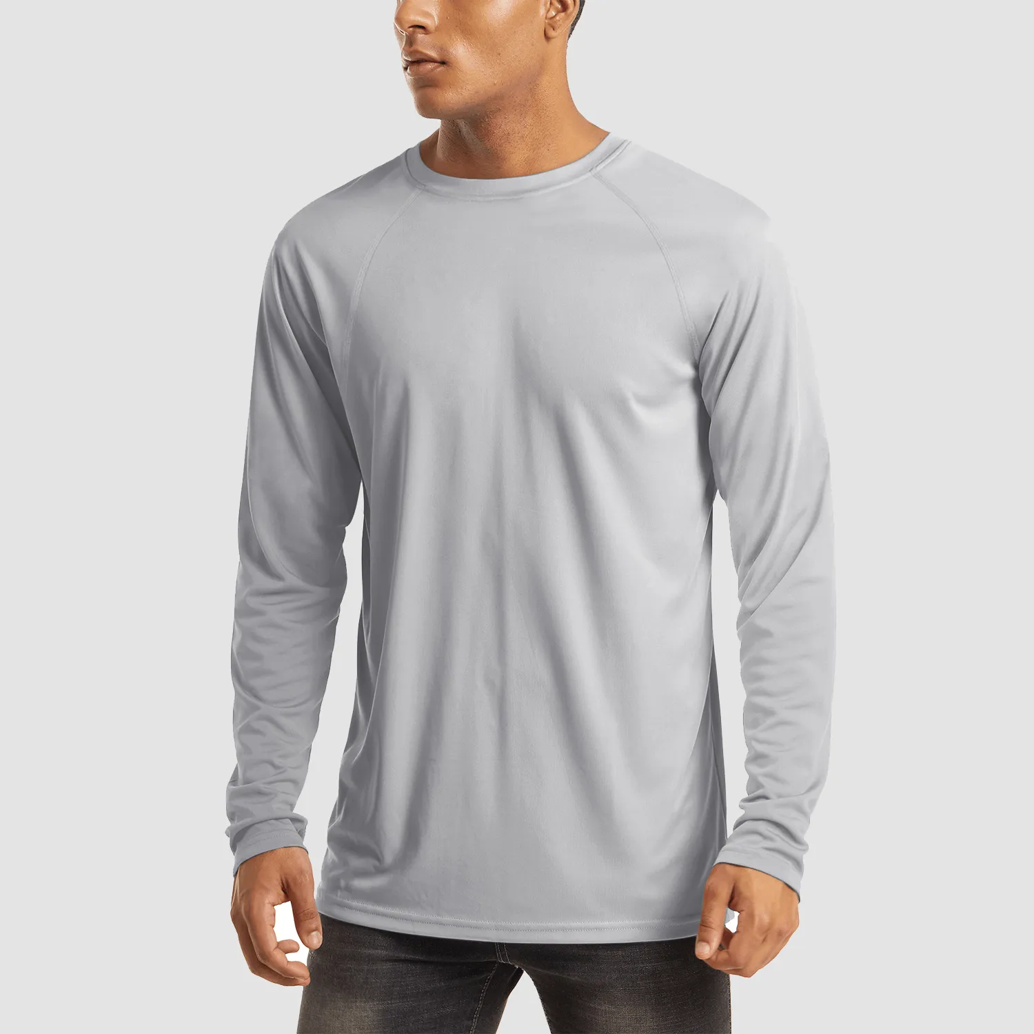 Men's Long Sleeve Shirts UPF 50  UV Sun Protection Athletic Shirts for Hiking Running Workout Rash Guard