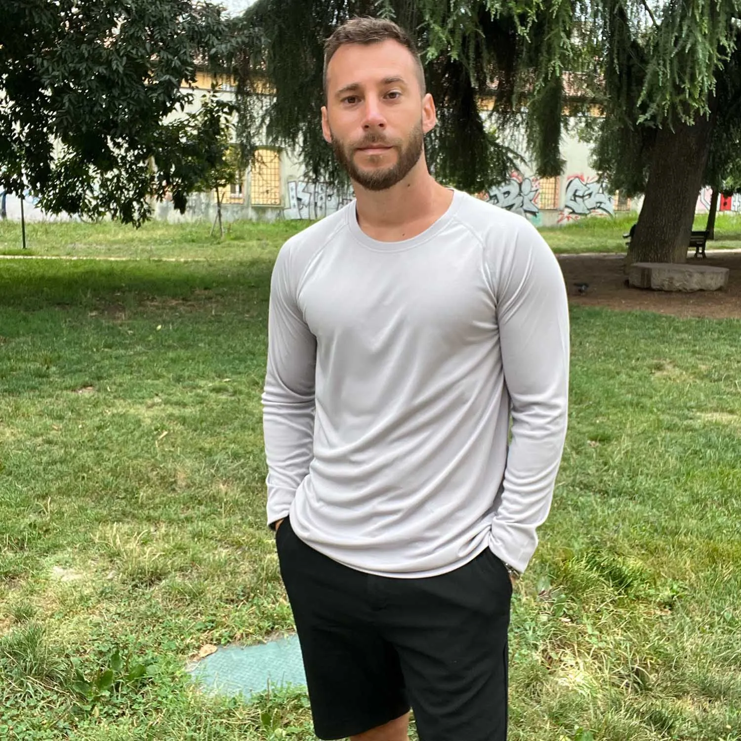 Men's Long Sleeve Shirts UPF 50  UV Sun Protection Athletic Shirts for Hiking Running Workout Rash Guard