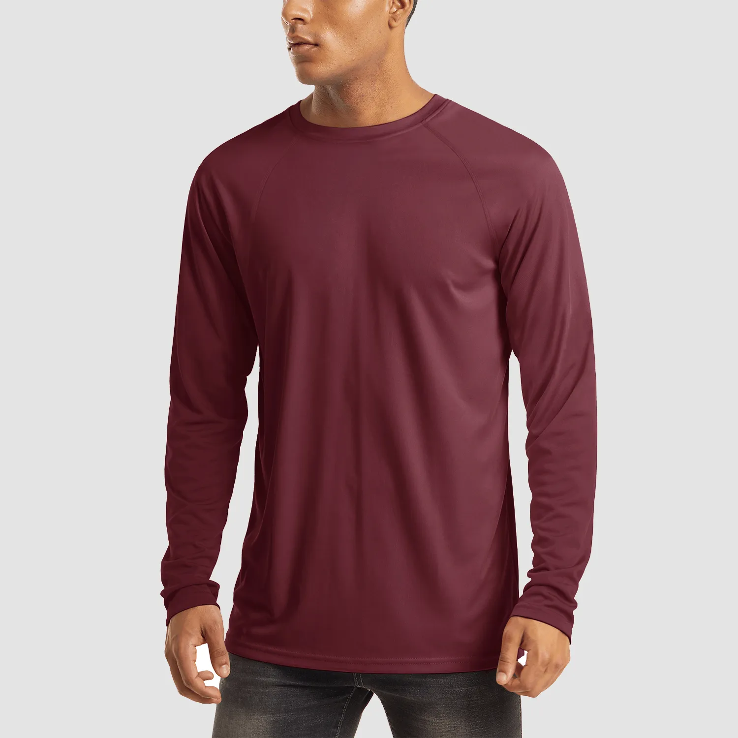 Men's Long Sleeve Shirts UPF 50  UV Sun Protection Athletic Shirts for Hiking Running Workout Rash Guard