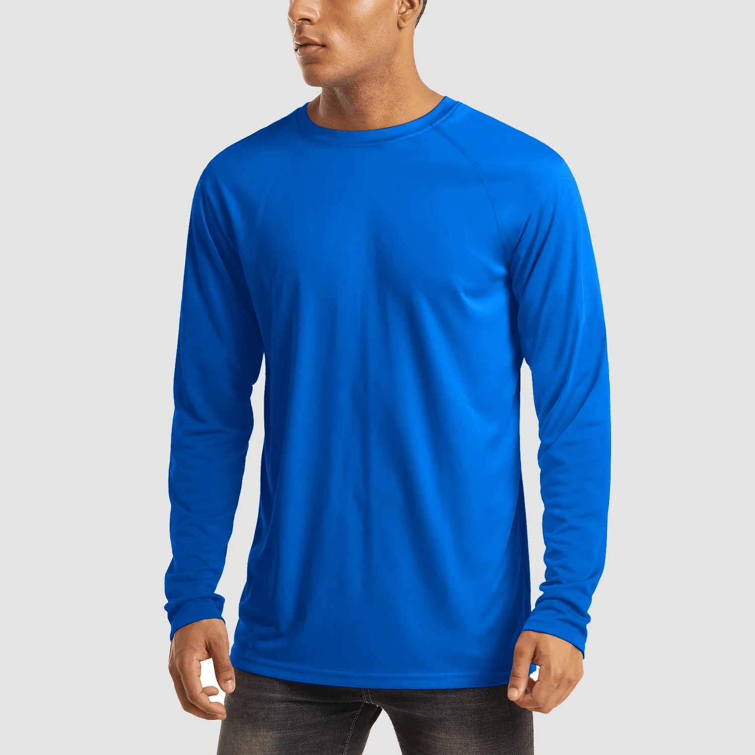 Men's Long Sleeve Shirts UPF 50  UV Sun Protection Athletic Shirts for Hiking Running Workout Rash Guard