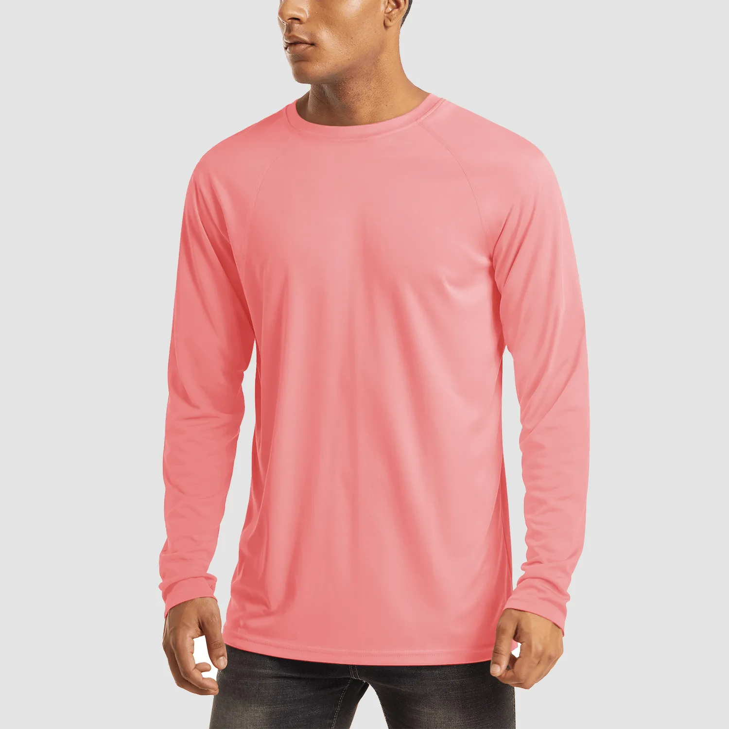 Men's Long Sleeve Shirts UPF 50  UV Sun Protection Athletic Shirts for Hiking Running Workout Rash Guard