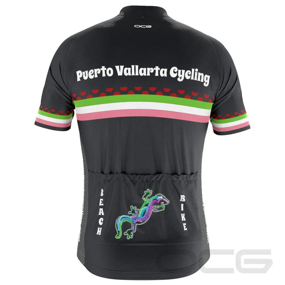 Men's Puerto Vallarta Cycling Polka Dot Short Sleeve Cycling Jersey