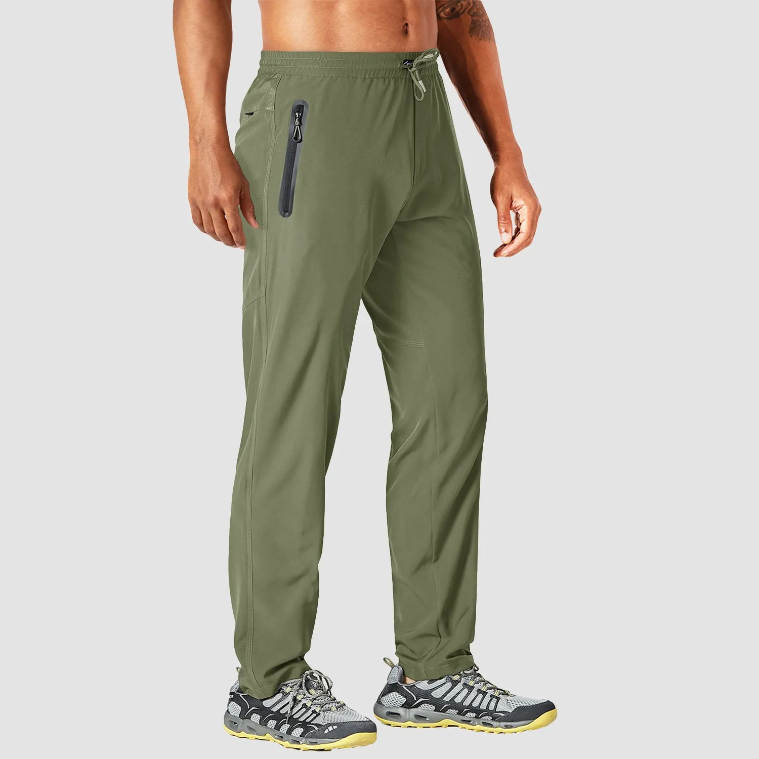 Men's Quick Dry Lightweight Track Pants - Comfortable Summer Style with Zipper Pockets