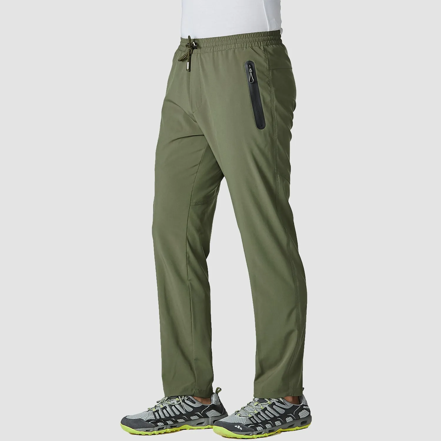 Men's Quick Dry Lightweight Track Pants - Comfortable Summer Style with Zipper Pockets